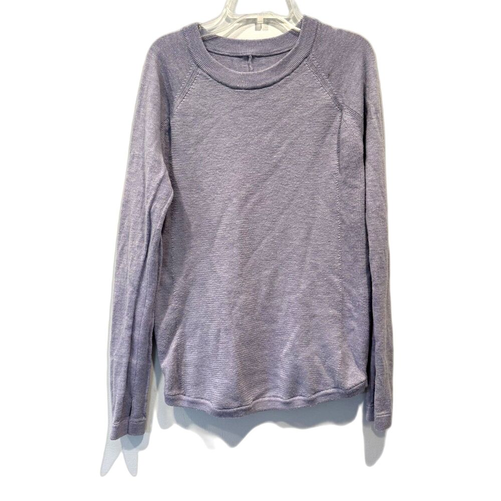 Lululemon Sit In Lotus Sweater Merino Wool Heathered Lilac Purple Women sz 4